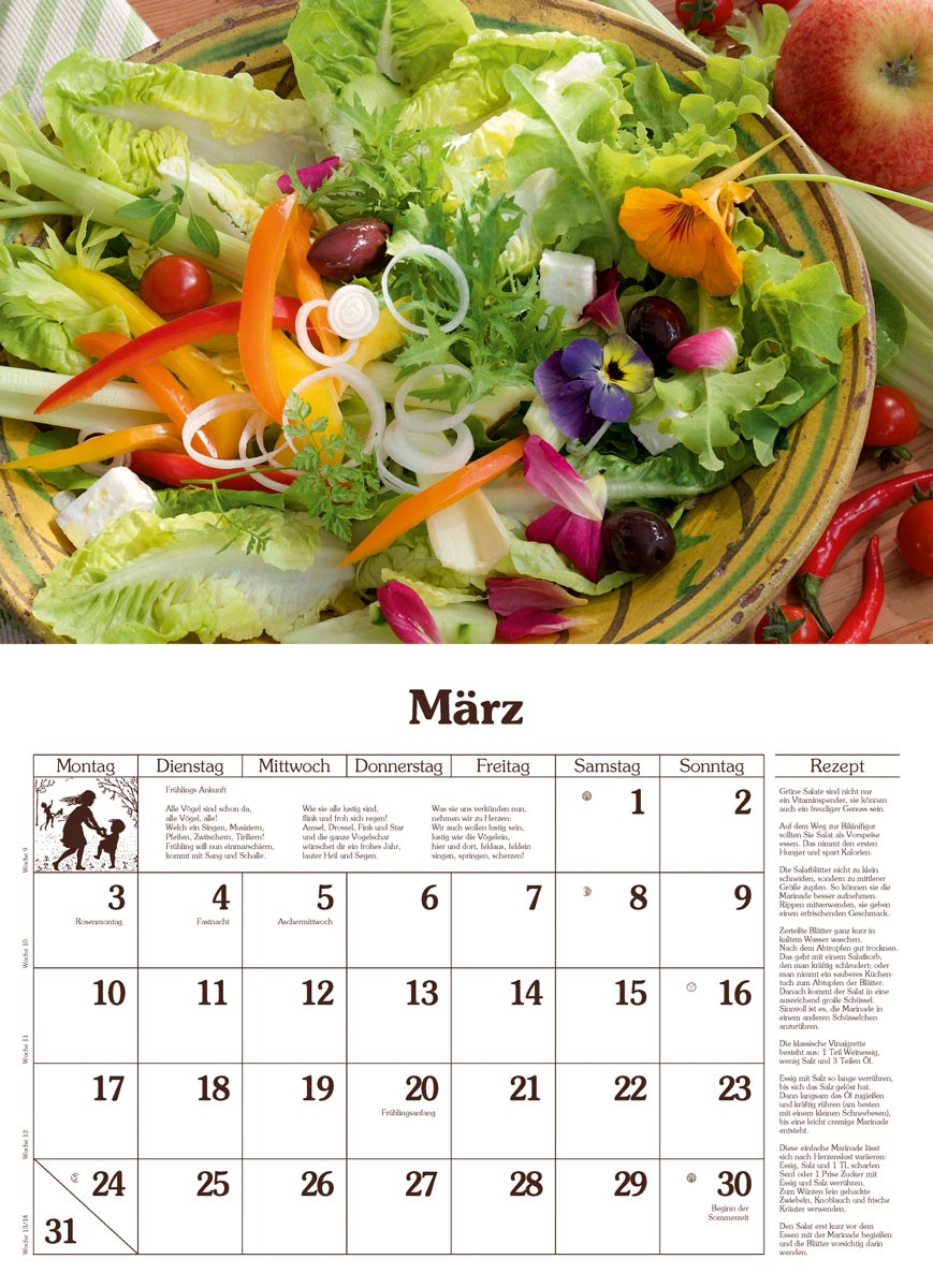 Kalender F&uuml;r Die K&uuml;che Kulinarischer Kalender